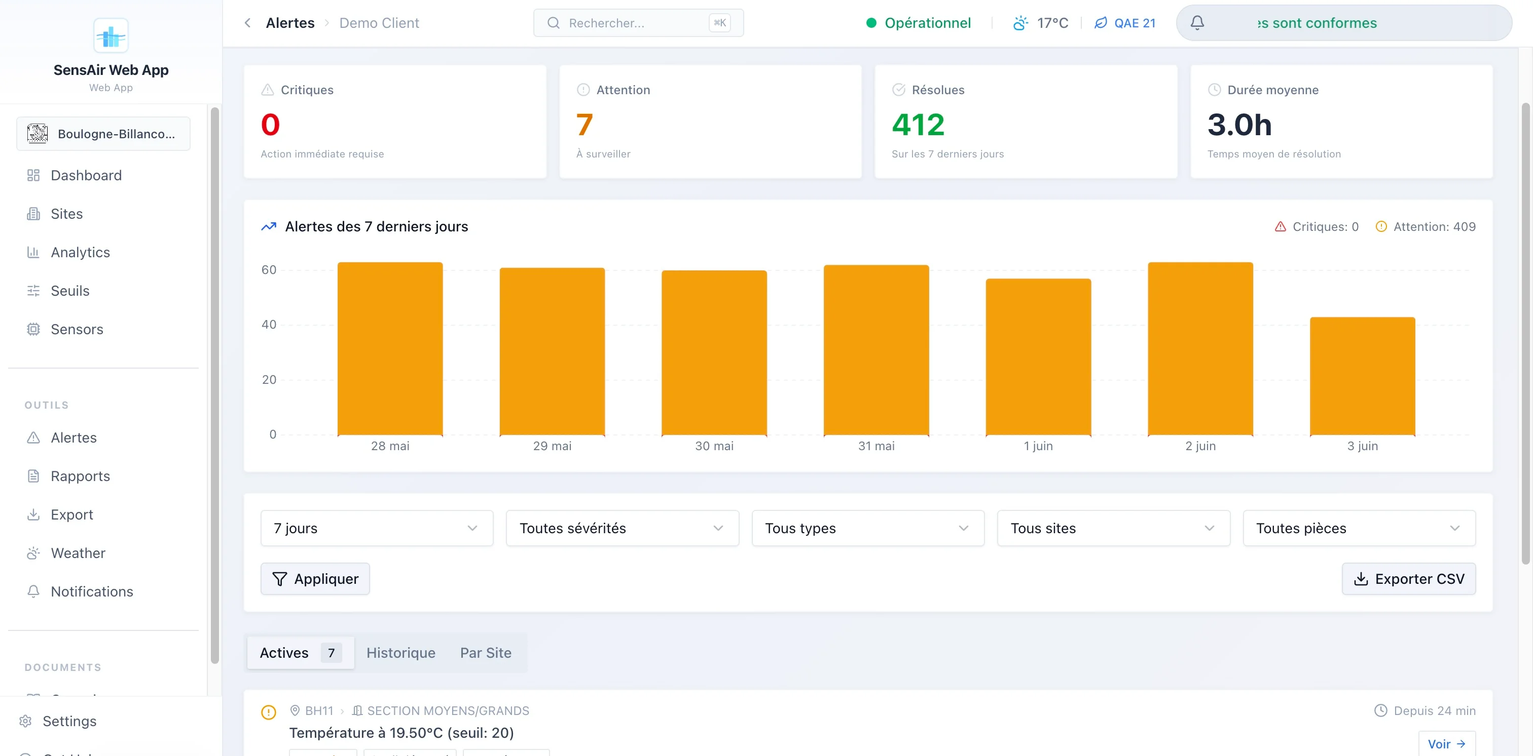 SensiAir : Une application de surveillance de la qualité de l'air pensé pour les clients., image 5