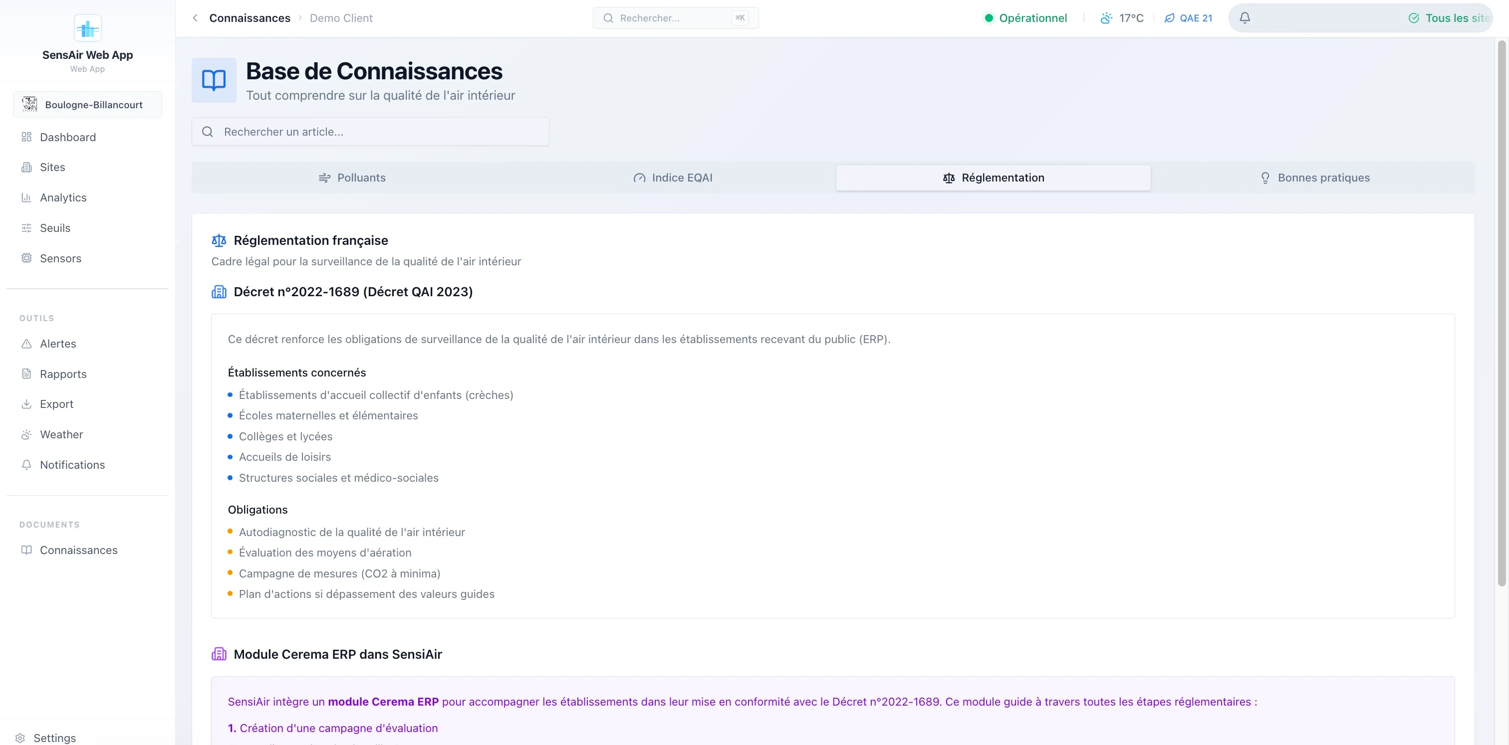 SensiAir : Une application de surveillance de la qualité de l'air pensé pour les clients., image 3